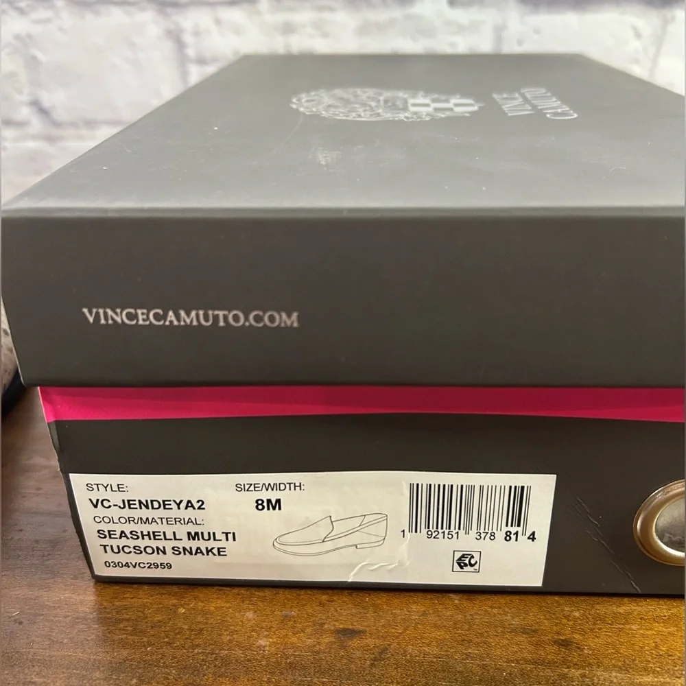 Vince Camuto Jendeya Seashell Multi Tucson Snakeskin Pattern Flats